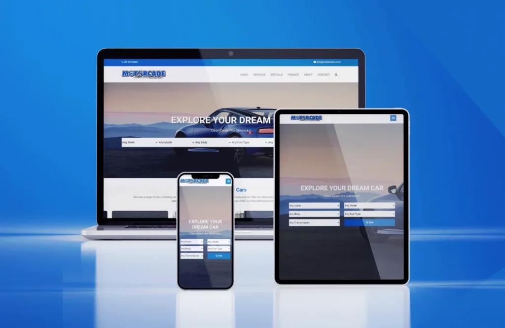 Website shown across desktop, tablet and mobile
