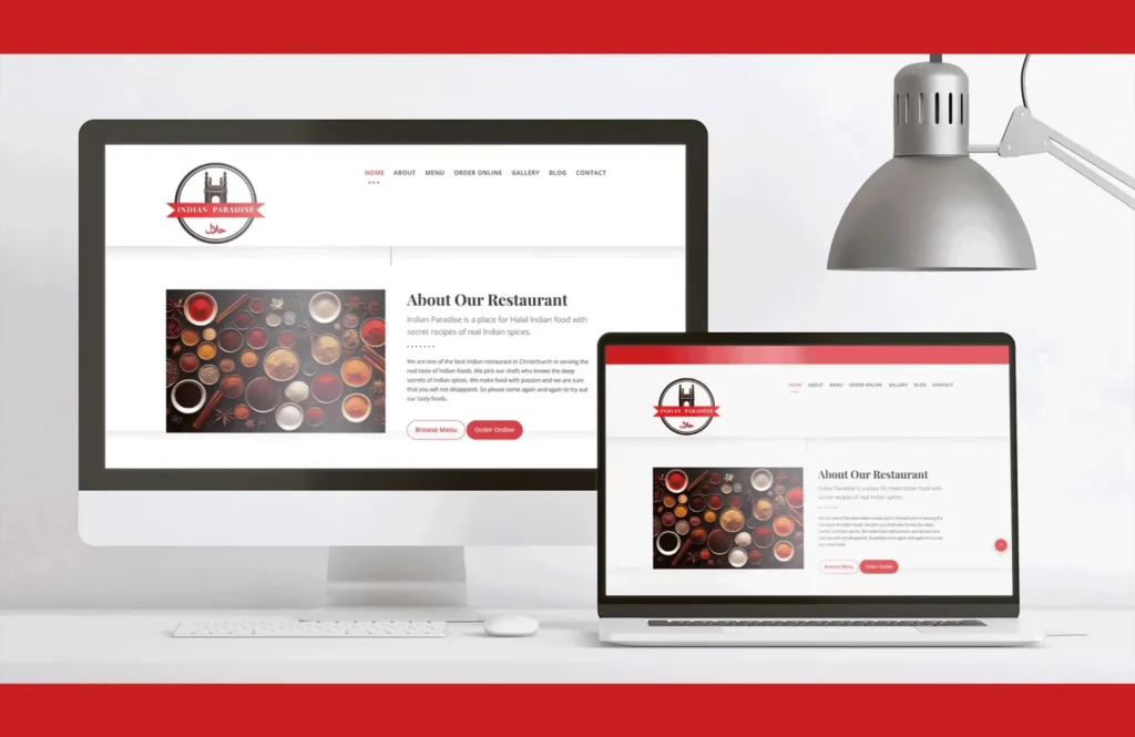 Restaurant website design